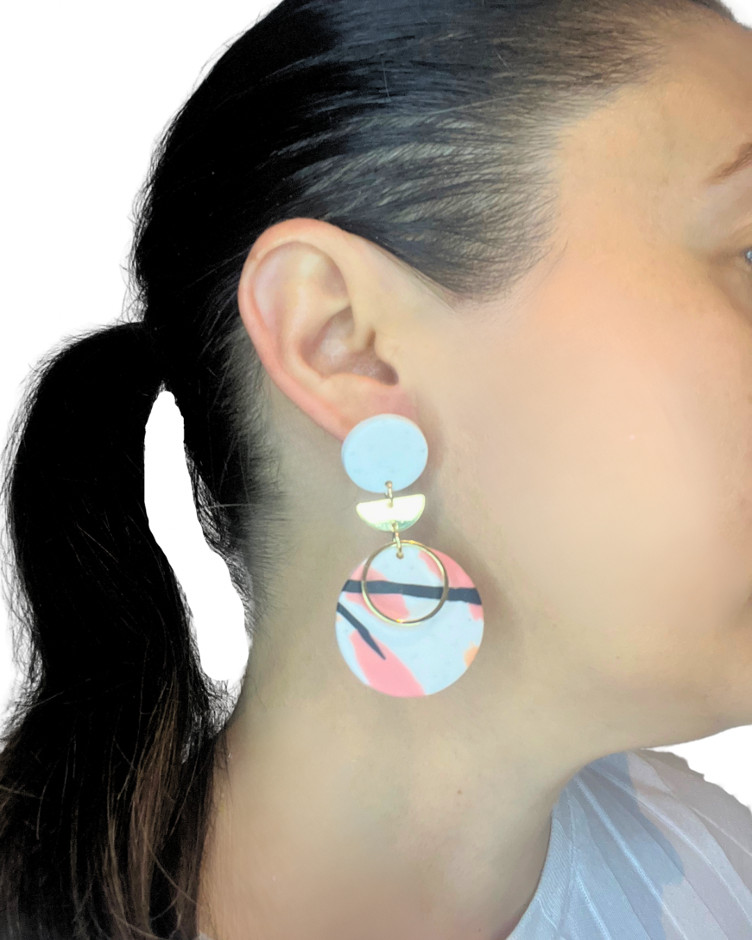 Tropical Thread Earrings Model
